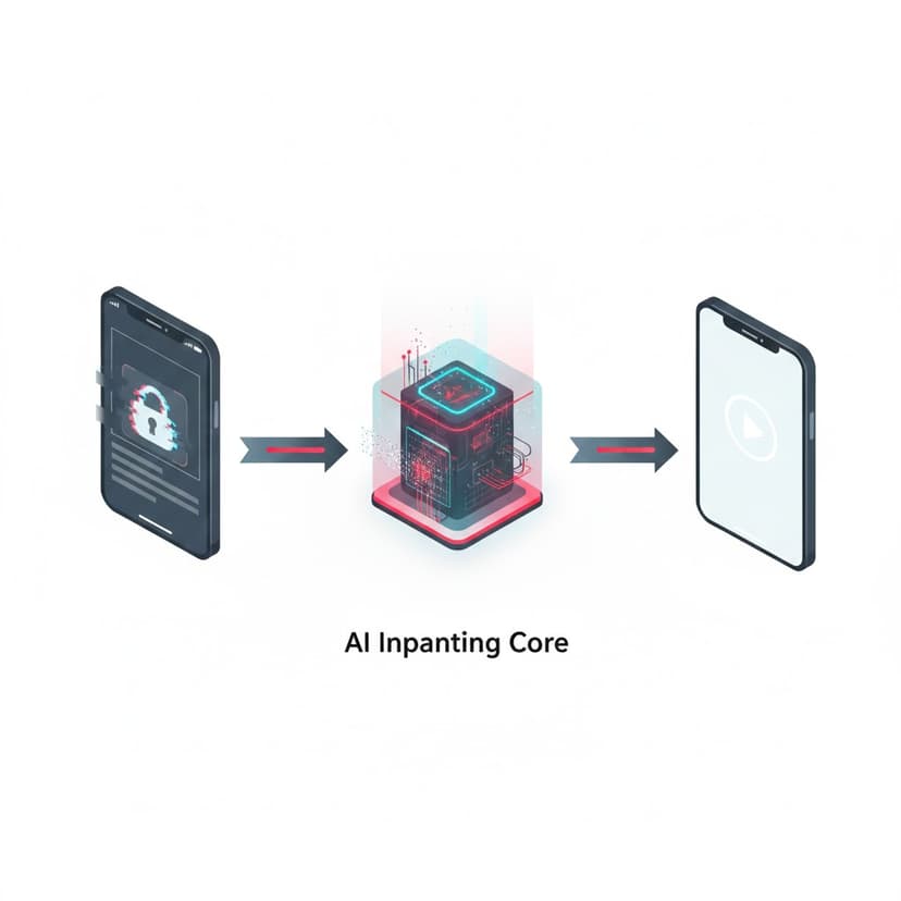 AI watermark removal process flowchart