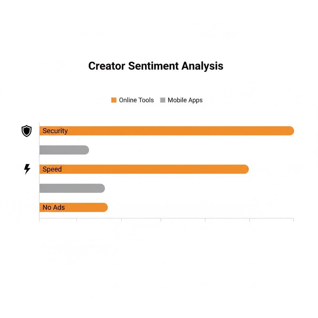 Reddit creator consensus chart on security, speed, and best youtube shorts downloader tool