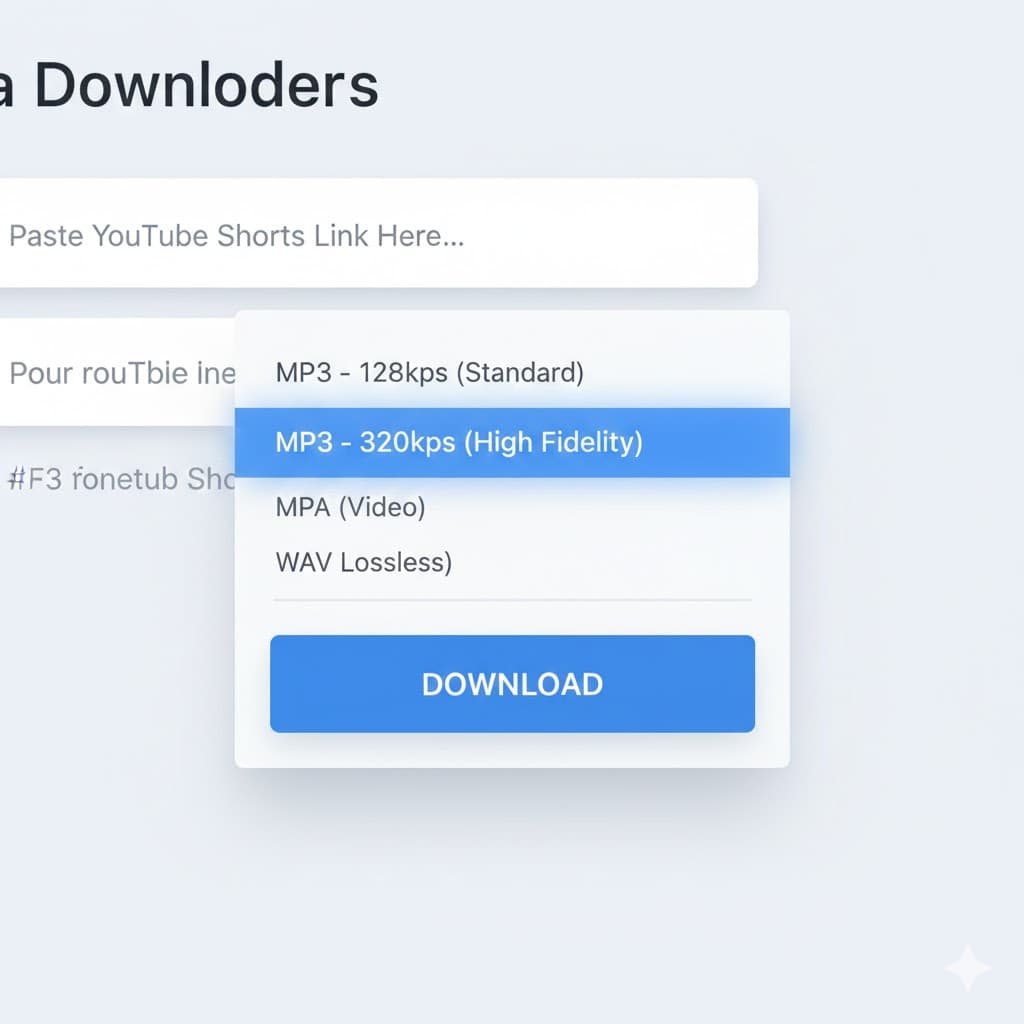 youtube shorts mp3 conversion step 1 select format